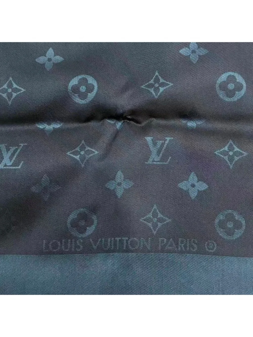 Louis Vuitton Silk Scarf Monogram Navy